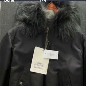 MR & MRS BOMBER / Black Spruce / Green / Fox Fur NEVER WORN !! MINT CONDITION !!